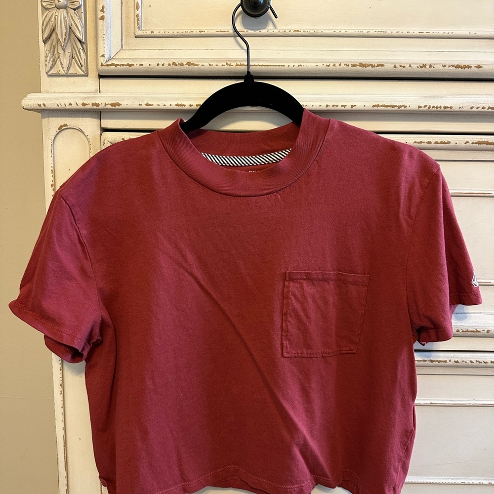Volcom Organic Cotton T-Shirt in Rust